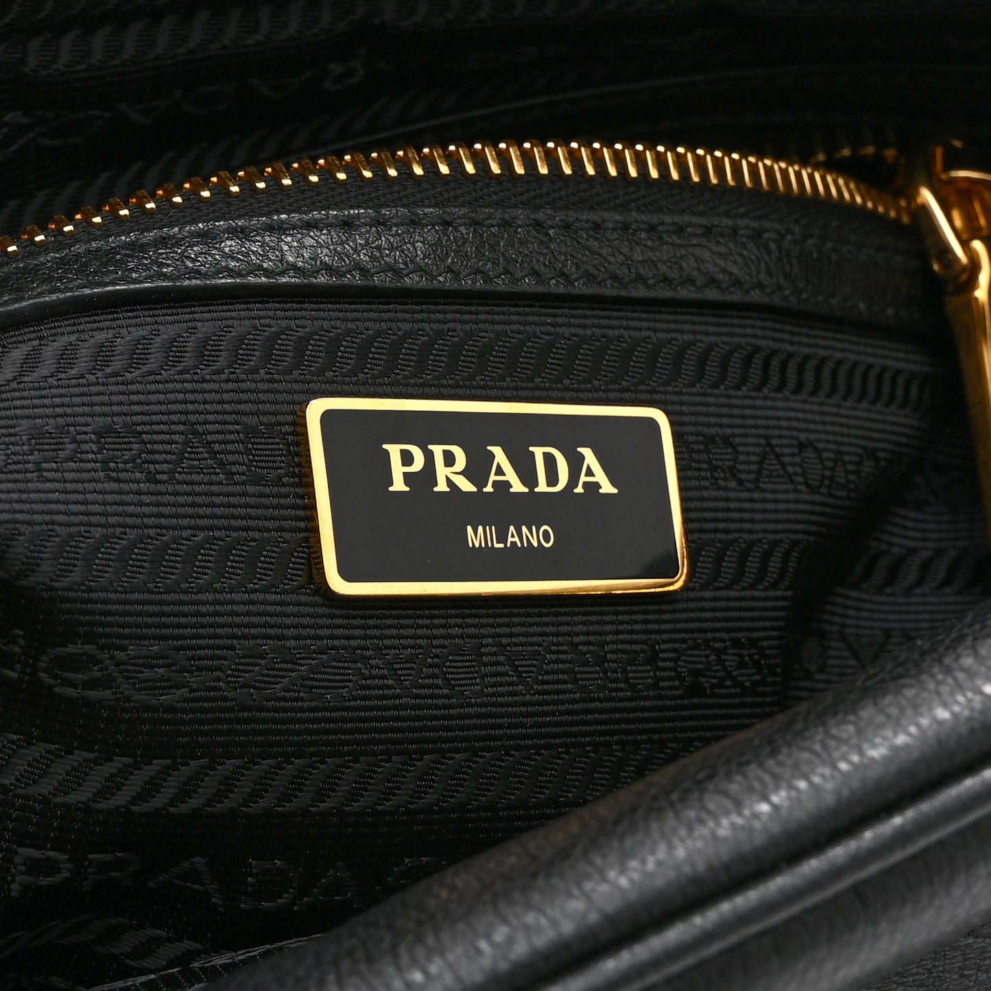 Glace Calfskin Embossed Logo Crossbody Black