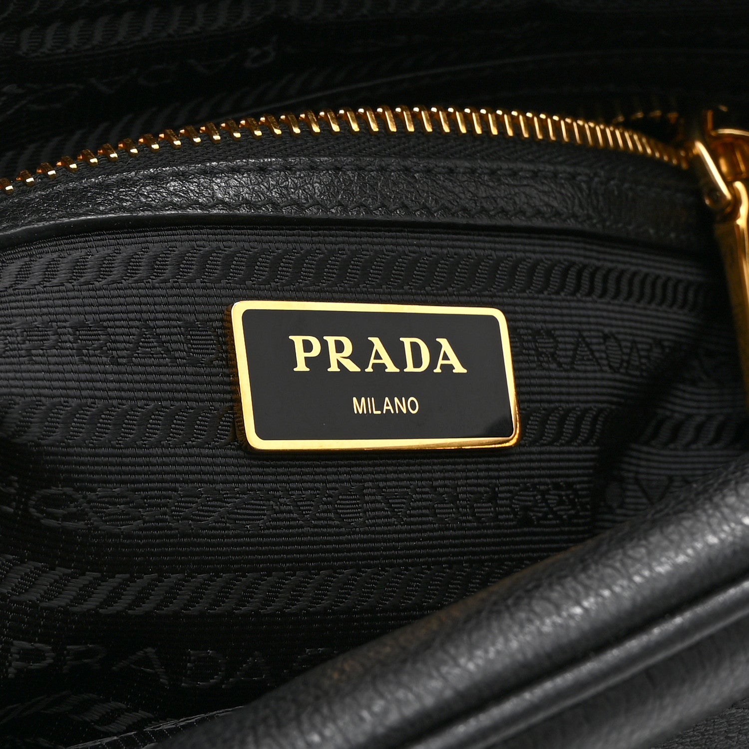Prada Glace Calfskin Embossed Logo Crossbody Black 6 of 10