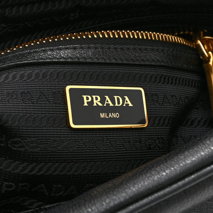 Prada Glace Calfskin Embossed Logo Crossbody Black 6 of 10