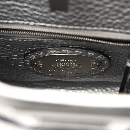 Fendi Cuoio Romano Lux Selleria Mini Peekaboo Iconic Satchel Argento 6 of 11