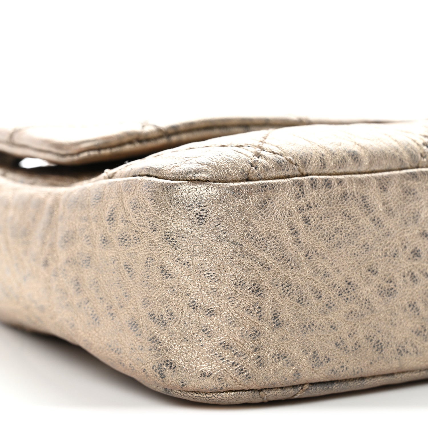 Chanel Distressed Metallic Lambskin Quilted Le Marais Ligne Flap Gold 9 of 13
