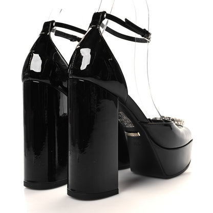 Gucci Patent Crystal Double G Platform Pumps 35.5 Black 4 of 9