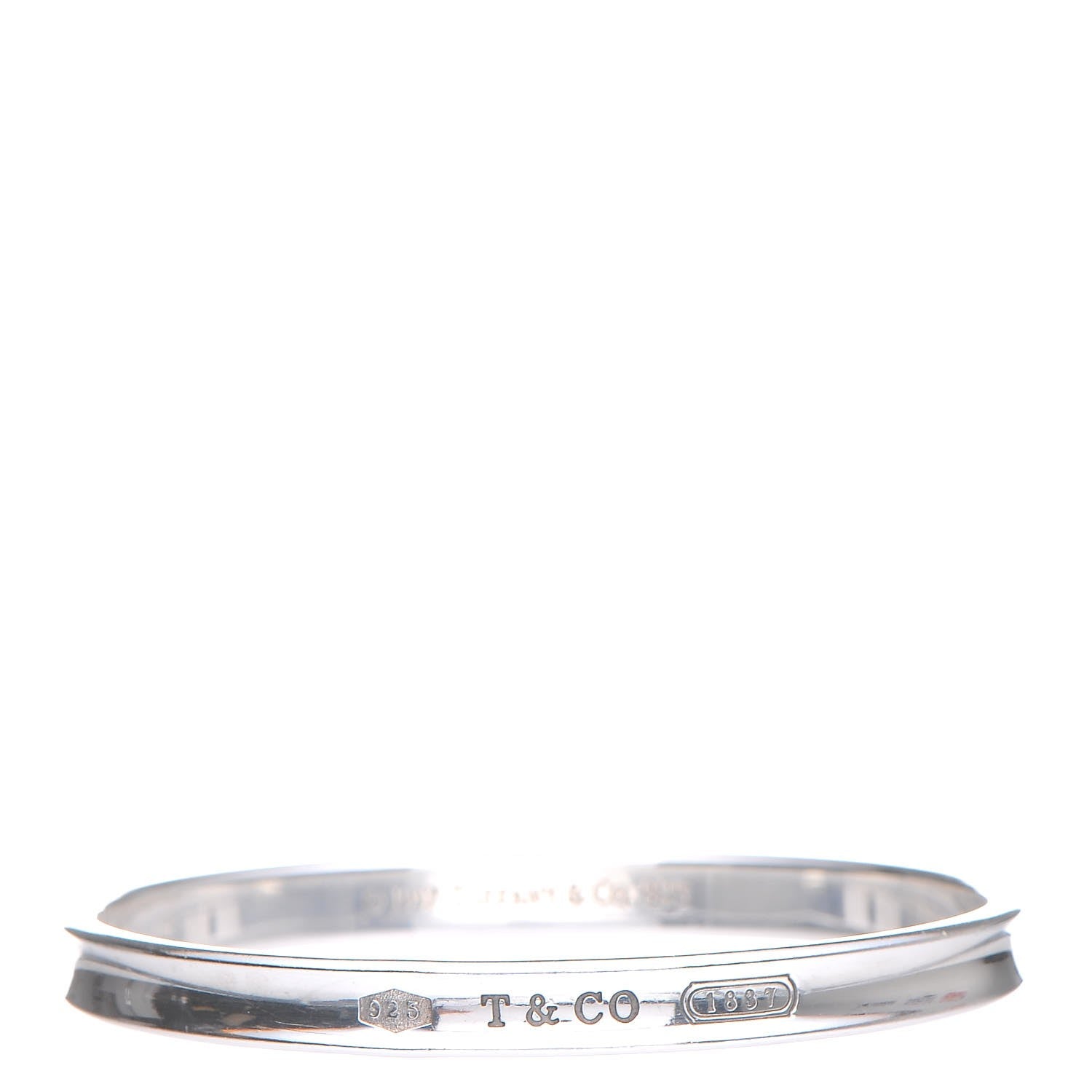 Tiffany Sterling Silver Narrow 1837 Bangle Bracelet 1 of 4