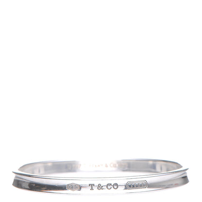 Tiffany Sterling Silver Narrow 1837 Bangle Bracelet 1 of 4