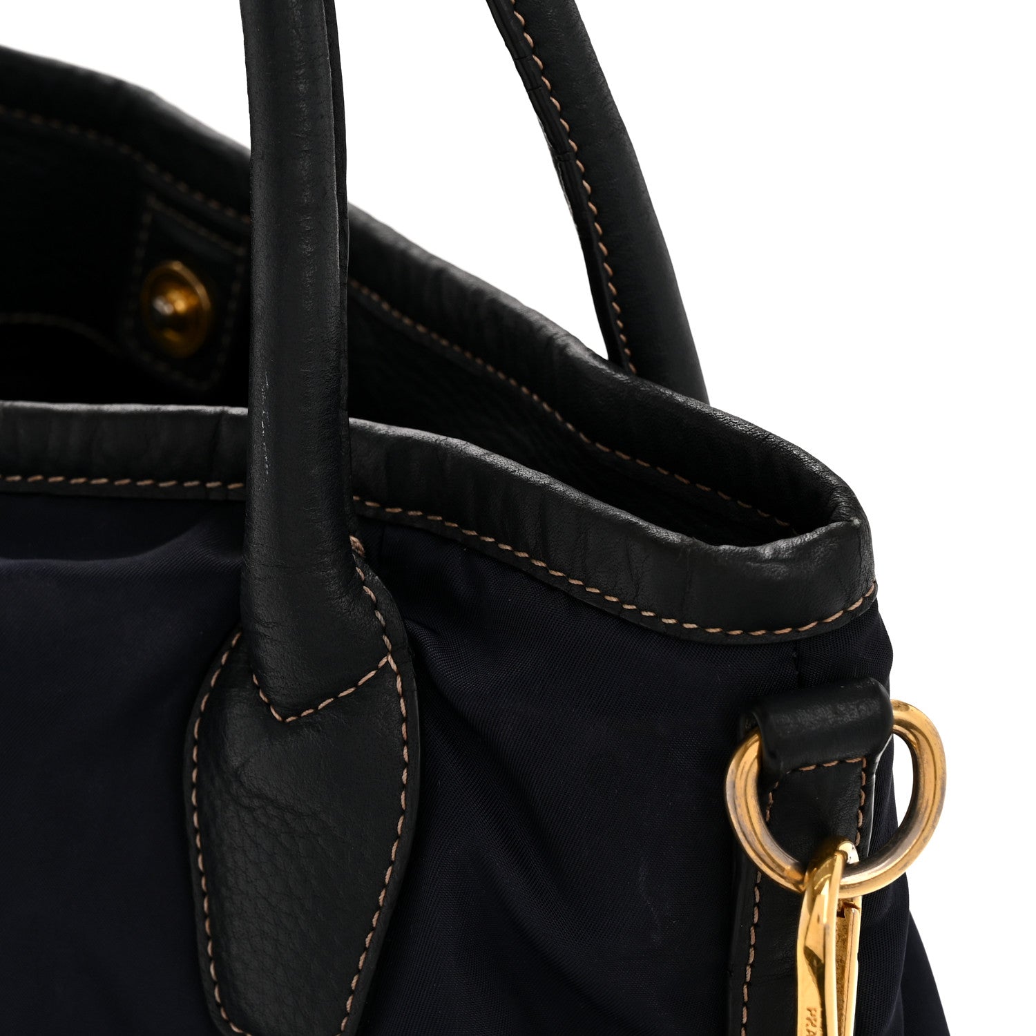 Prada Tessuto Nylon Vitello Daino Tote Bleu 14 of 15