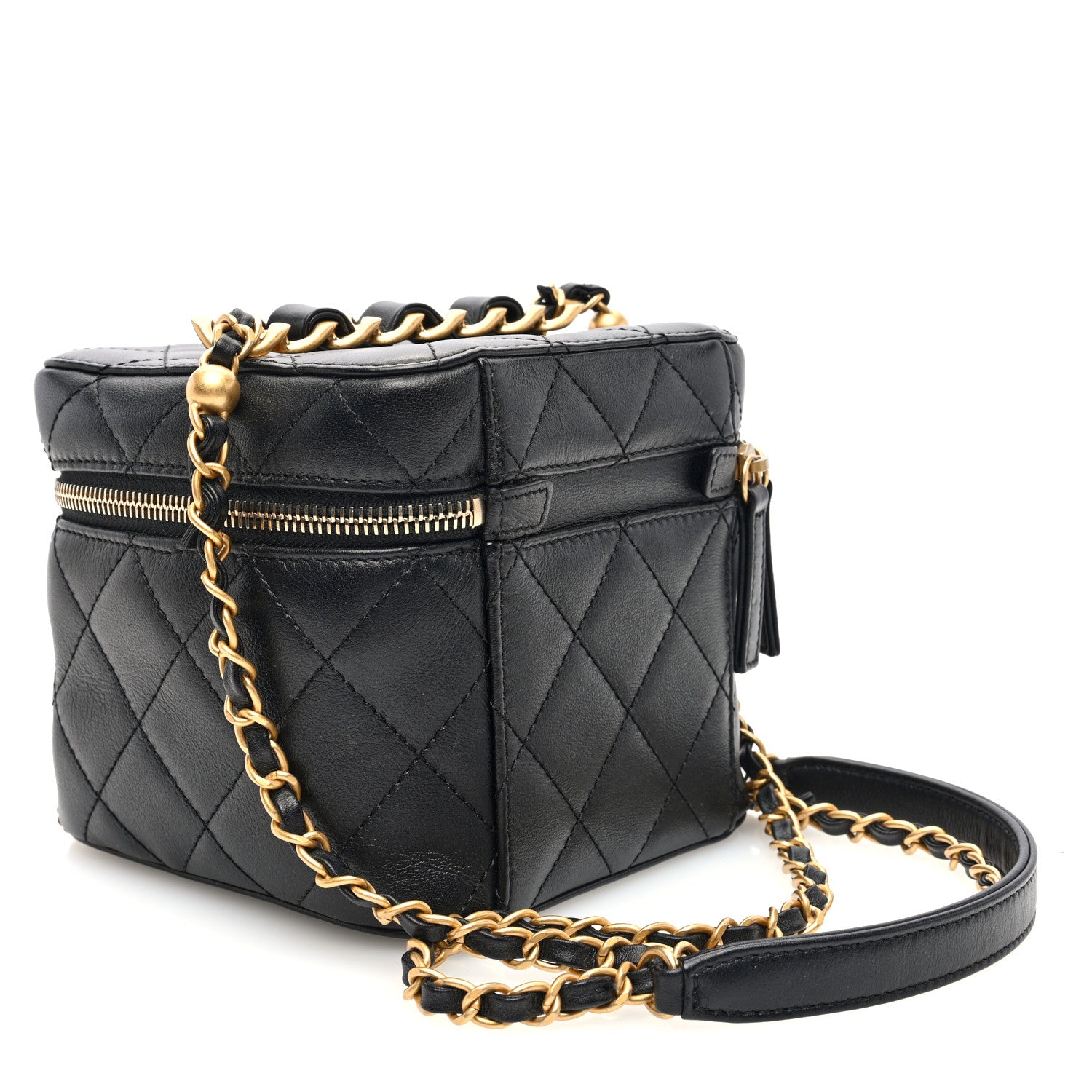 Chanel Calfskin Quilted Small Vanity Case With Chain Black 4 of 10