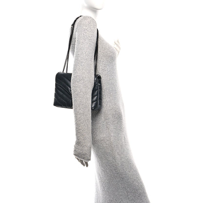 Saint Laurent Calfskin Y Quilted Monogram Monochrome Small Loulou Chain Satchel Black 2 of 11