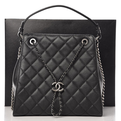 Chanel Caviar Quilted Medium CC Bucket Bag Black 8 of 8