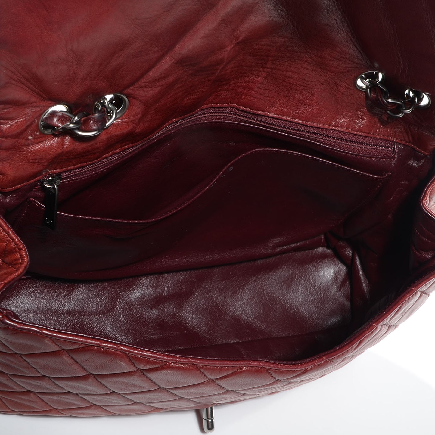 Lambskin Jumbo Single Flap Dark Red