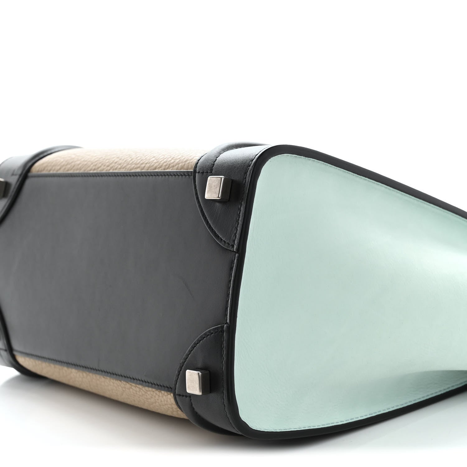 Celine Bullhide Drummed Calfskin Micro Tri-Color Luggage Antarctic 8 of 13