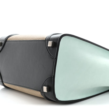 Celine Bullhide Drummed Calfskin Micro Tri-Color Luggage Antarctic 8 of 13