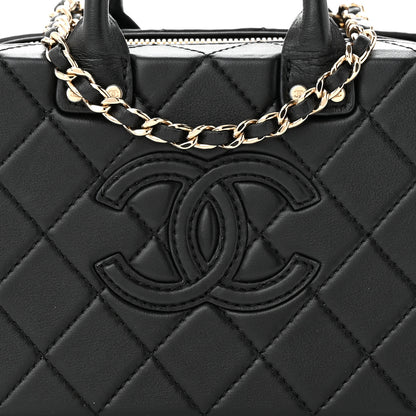 Chanel Calfskin Quilted Small Studded Square Vanity Case Black 8 of 10