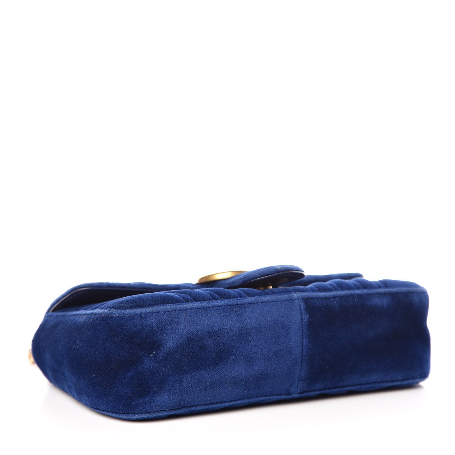 Gucci Velvet Matelasse Mini GG Marmont Shoulder Bag Cobalt Blue 4 of 12