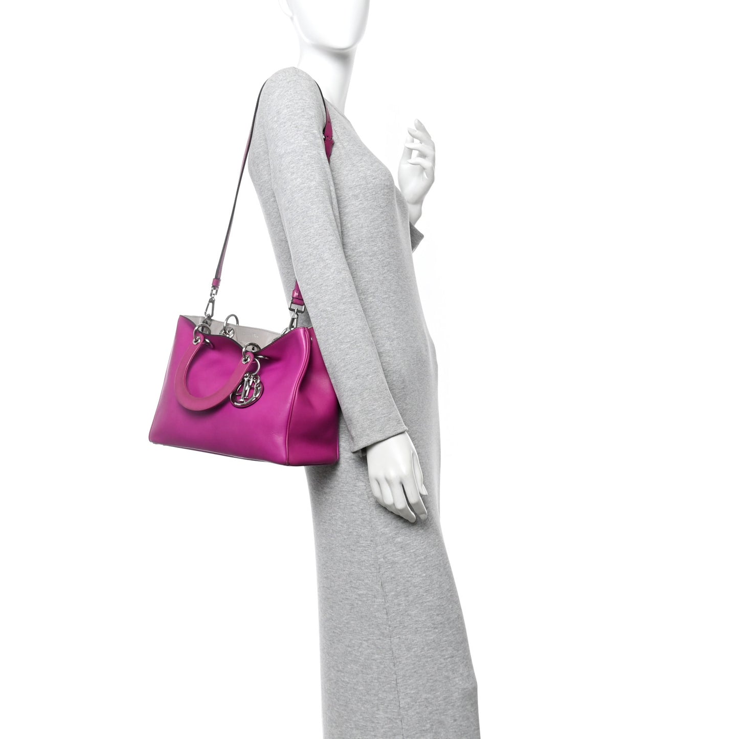Smooth Calfskin Medium Diorissimo Tote Fuchsia