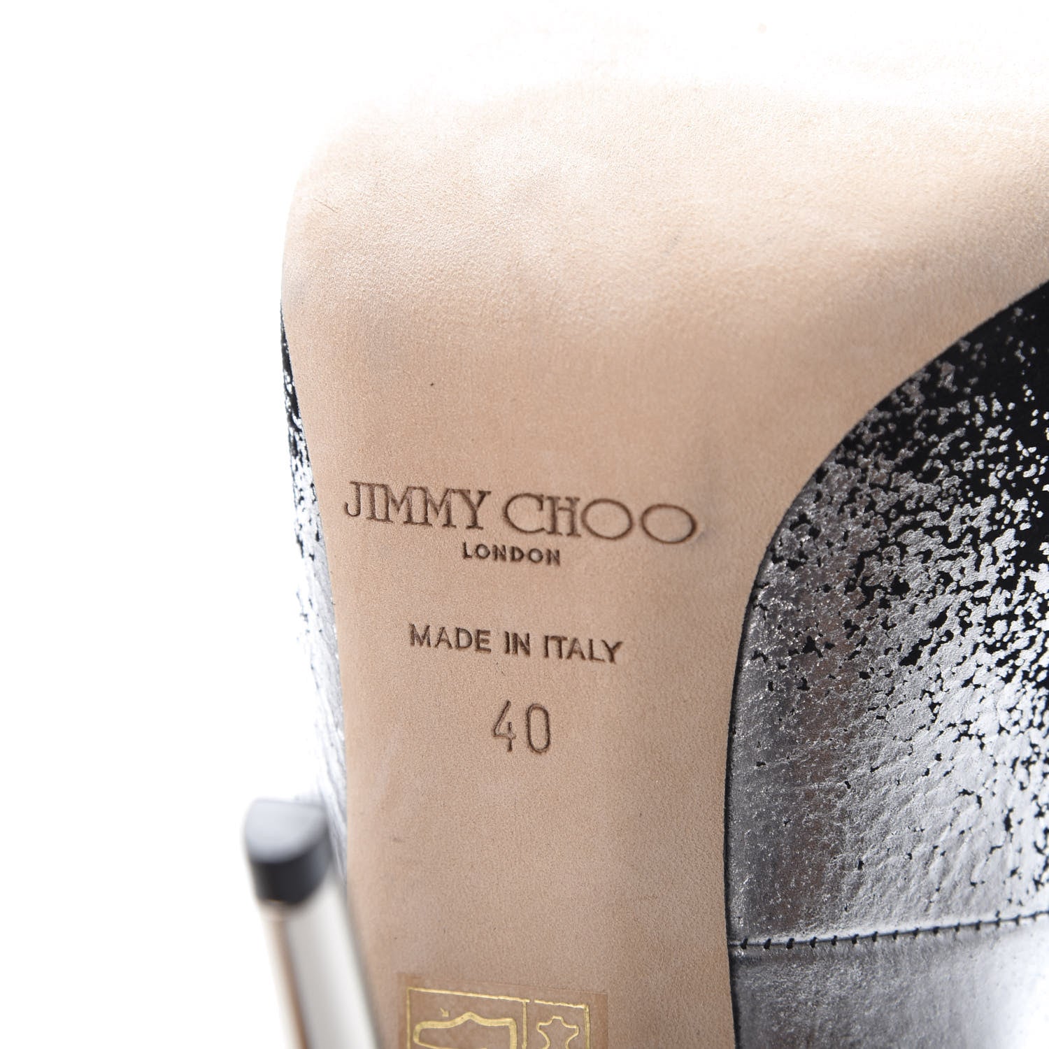 Jimmy Choo Suede Metallic Leather Degrade Anouk Pumps 40 Silver Black 8 of 9