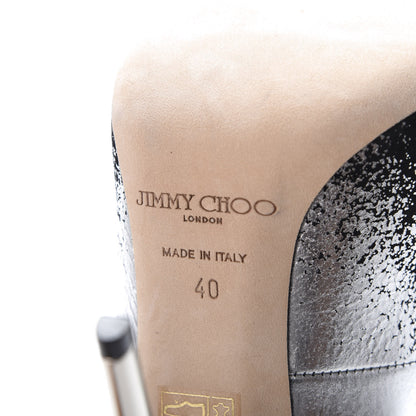 Jimmy Choo Suede Metallic Leather Degrade Anouk Pumps 40 Silver Black 8 of 9
