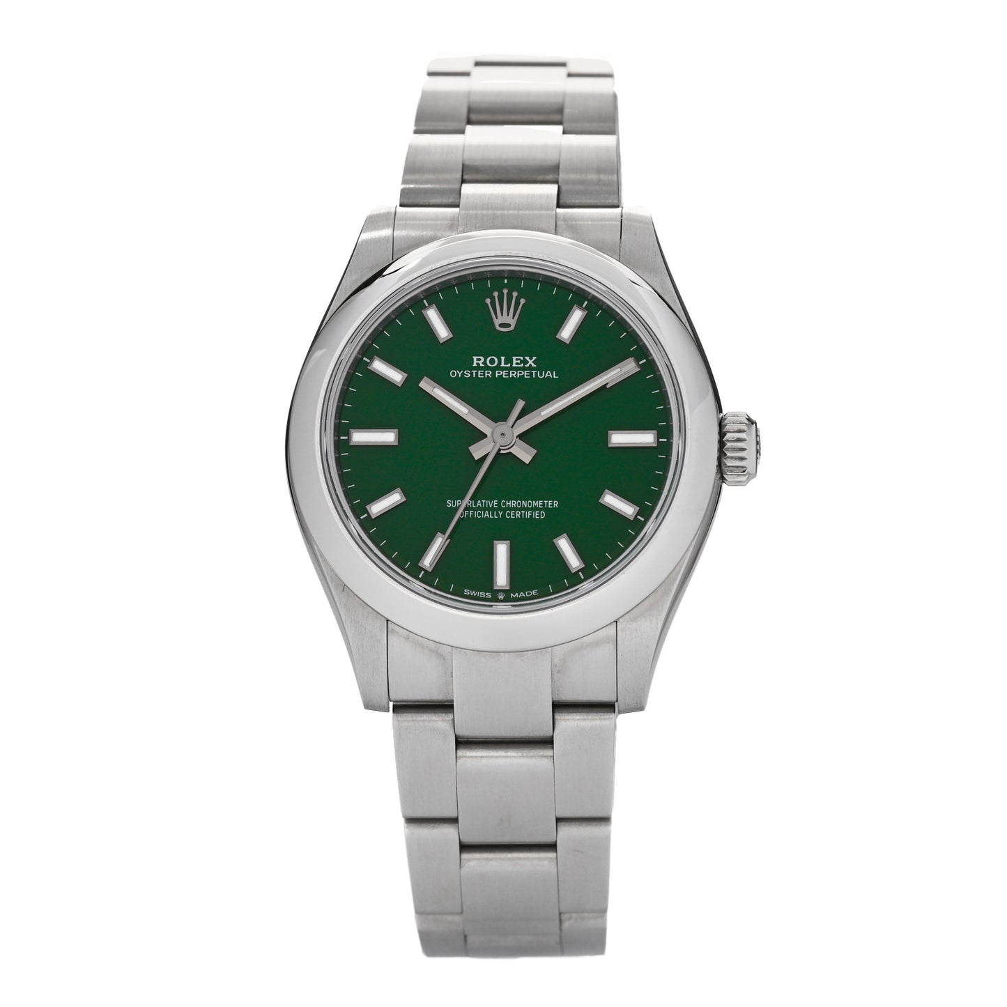 Stainless Steel 31mm Oyster Perpetual Watch Green 277200