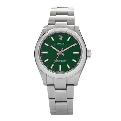 Rolex Stainless Steel 31mm Oyster Perpetual Watch Green 277200 1 of 5