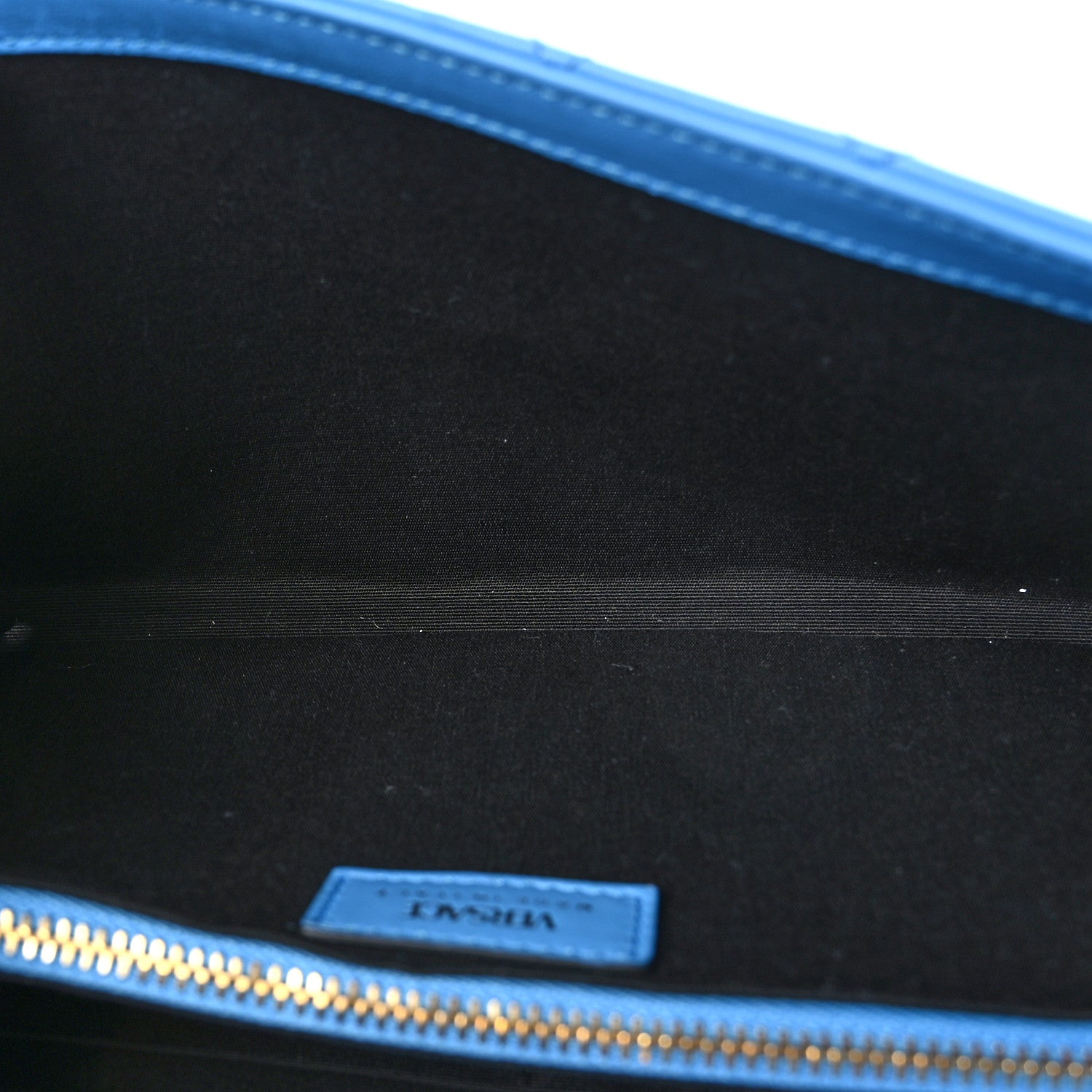 Versace Calfskin Icon Quilted Wallet On Chain Crossbody Blue 5 of 8