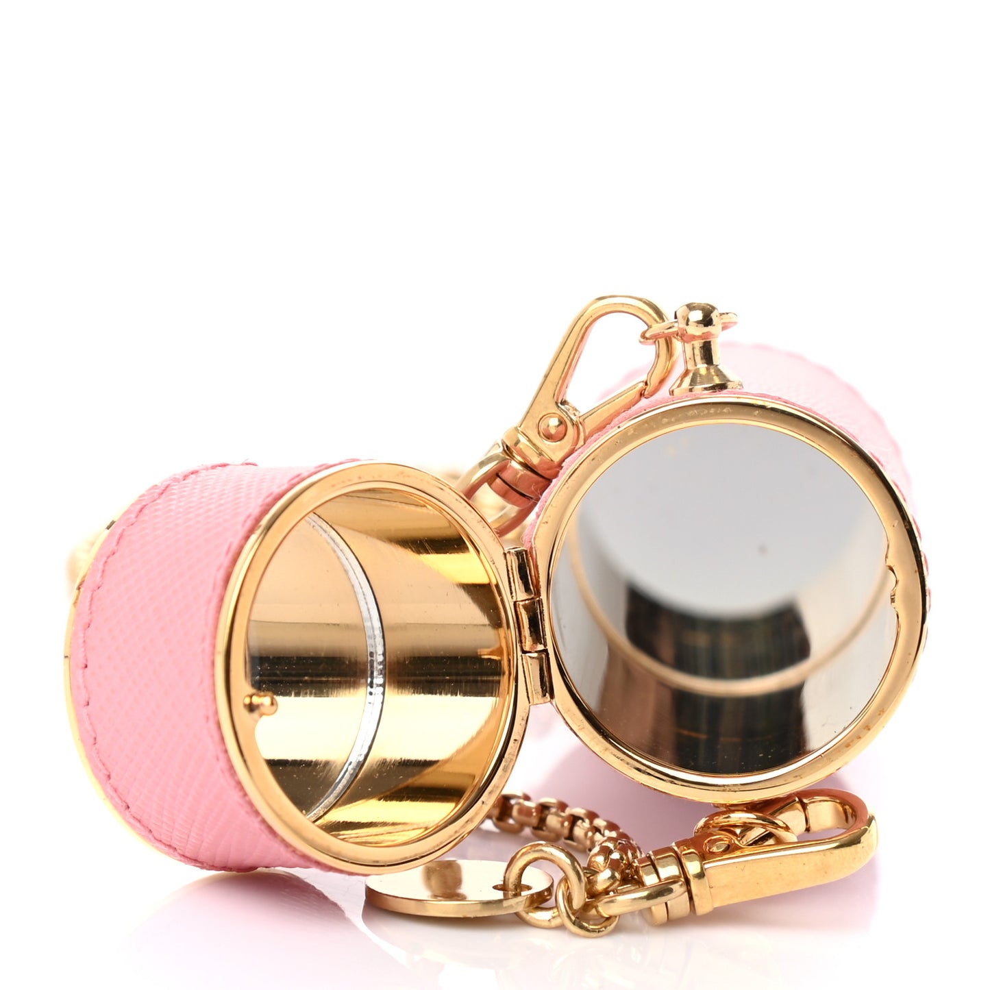 Saffiano Logo Plaque Lipstick Case Petalo