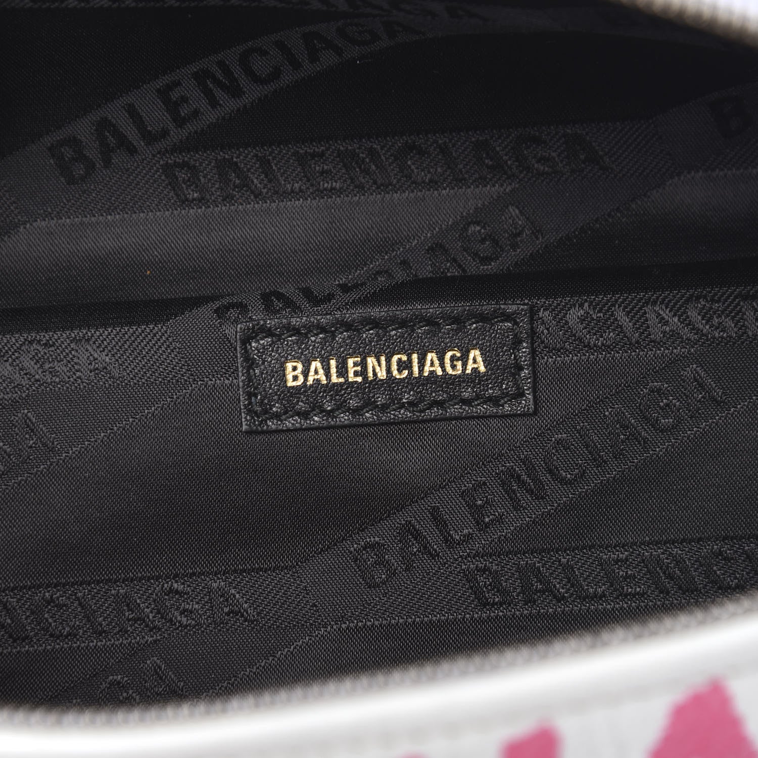 Balenciaga Agneau Arena Graffiti All Over XXS Souvenir Belt Bag White Multicolor 5 of 9