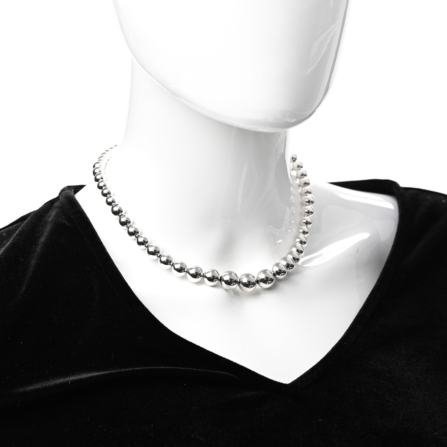 Tiffany Sterling Silver HardWear Graduated Ball Necklace 2 of 5