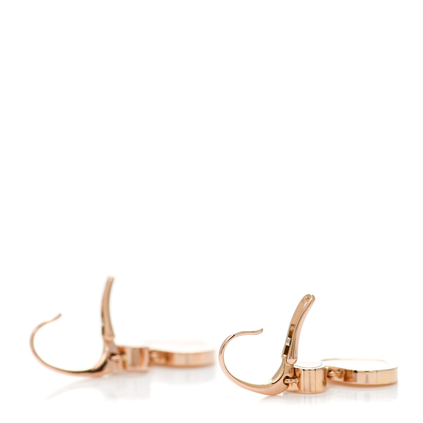 18K Rose Gold Diamond Mother of Pearl Floating Happy Diamonds Hearts Earrings