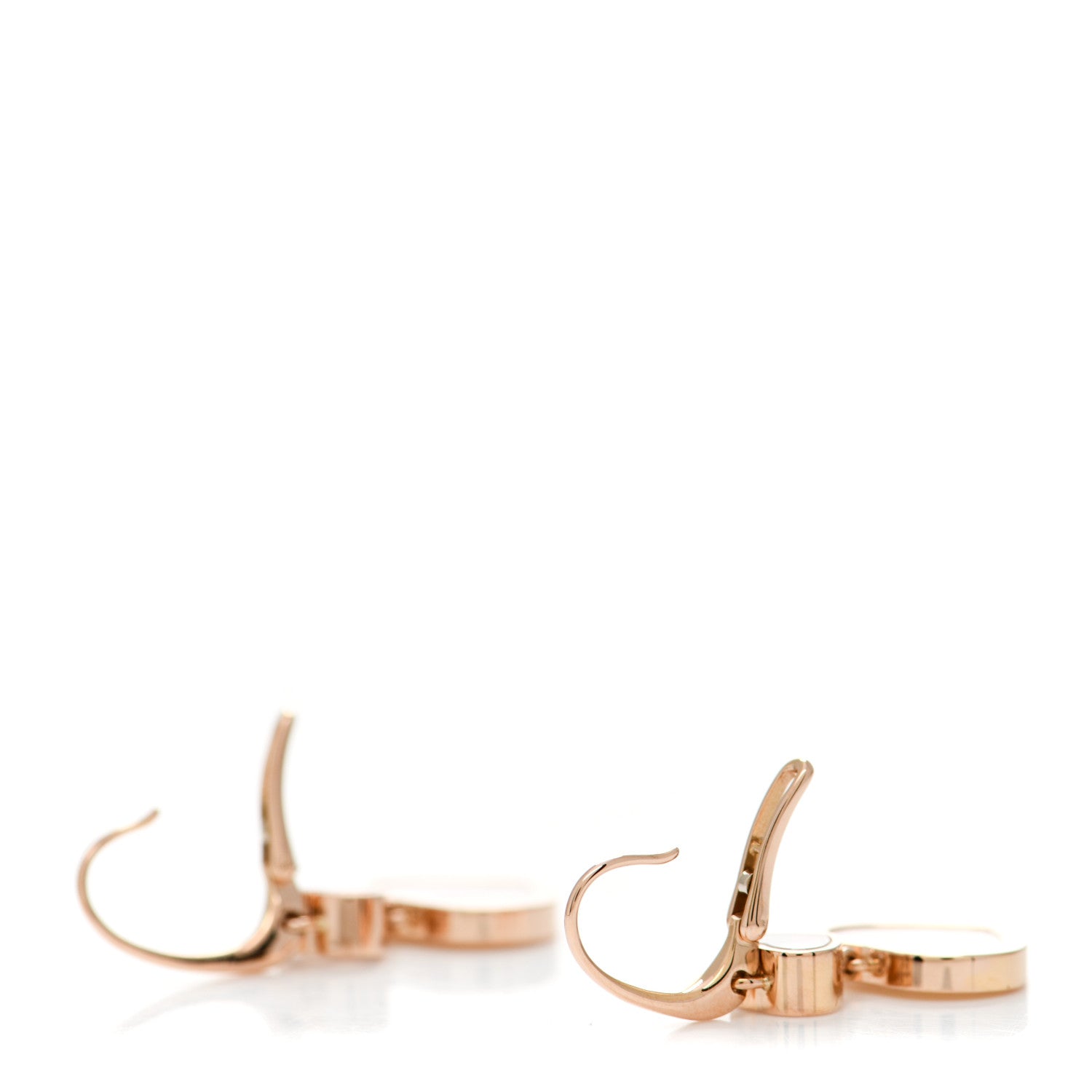 Chopard 18K Rose Gold Diamond Mother of Pearl Floating Happy Diamonds Hearts Earrings 3 of 5