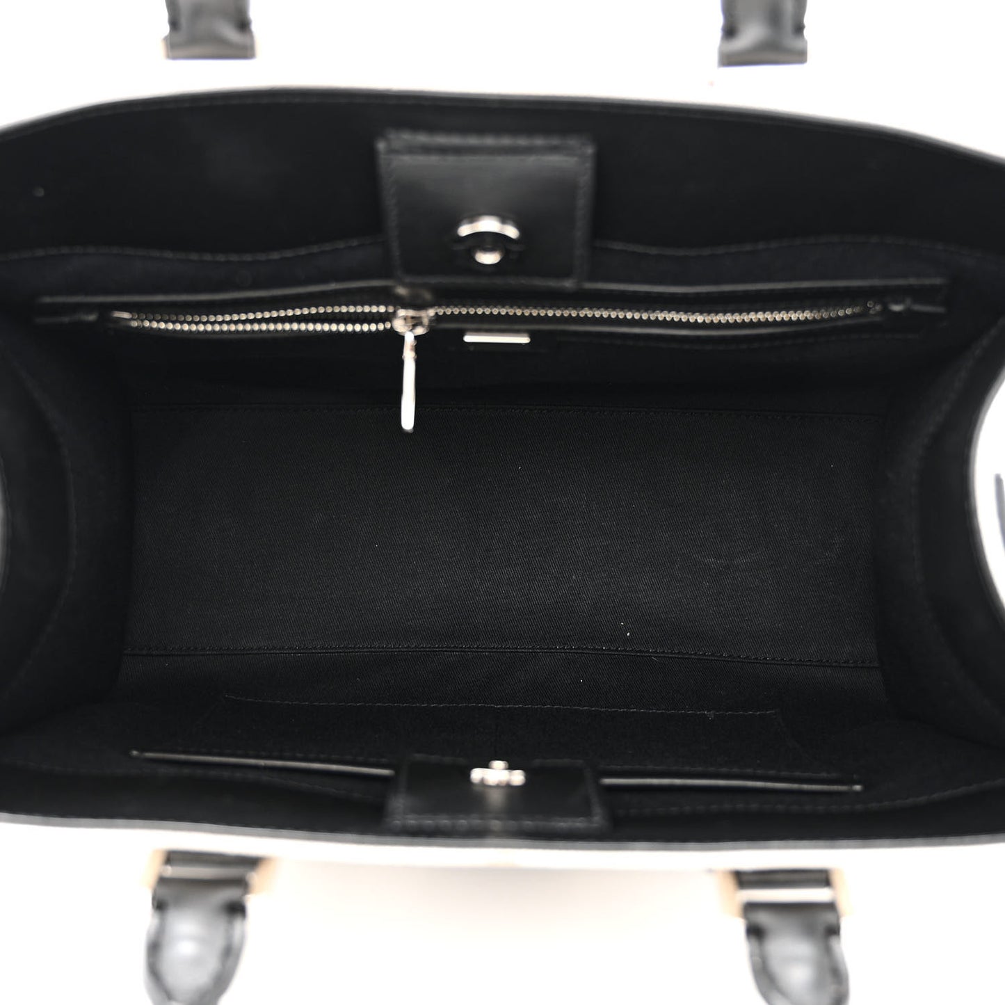 Canvas Calfskin Small DG Logo Shopper Natural Black