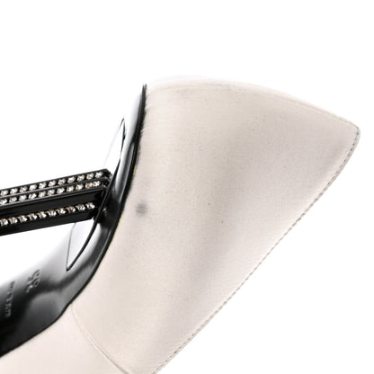 Saint Laurent Satin Crystal Embellished Tower 110 Pump 35 White 12 of 13
