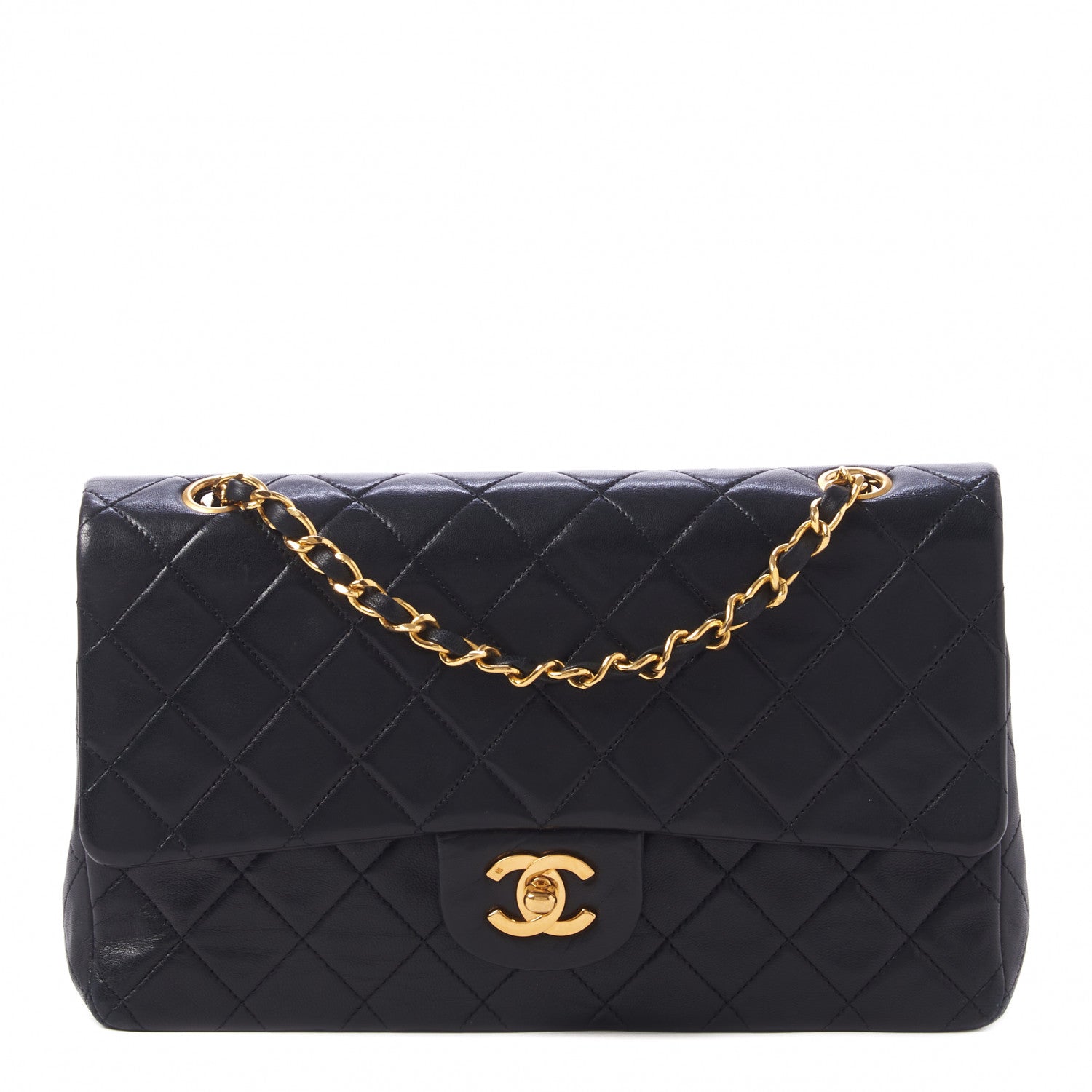 Chanel Lambskin Quilted Medium Double Flap Black 1 of 11