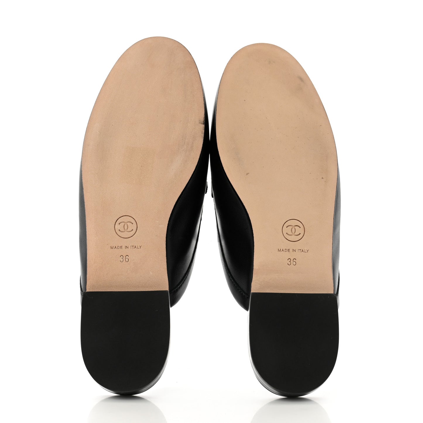 Lambskin Pearl CC Mules 36 Black