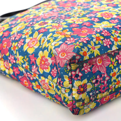 Prada Tessuto Nylon Saffiano Floral Print Tote Multicolor 9 of 12