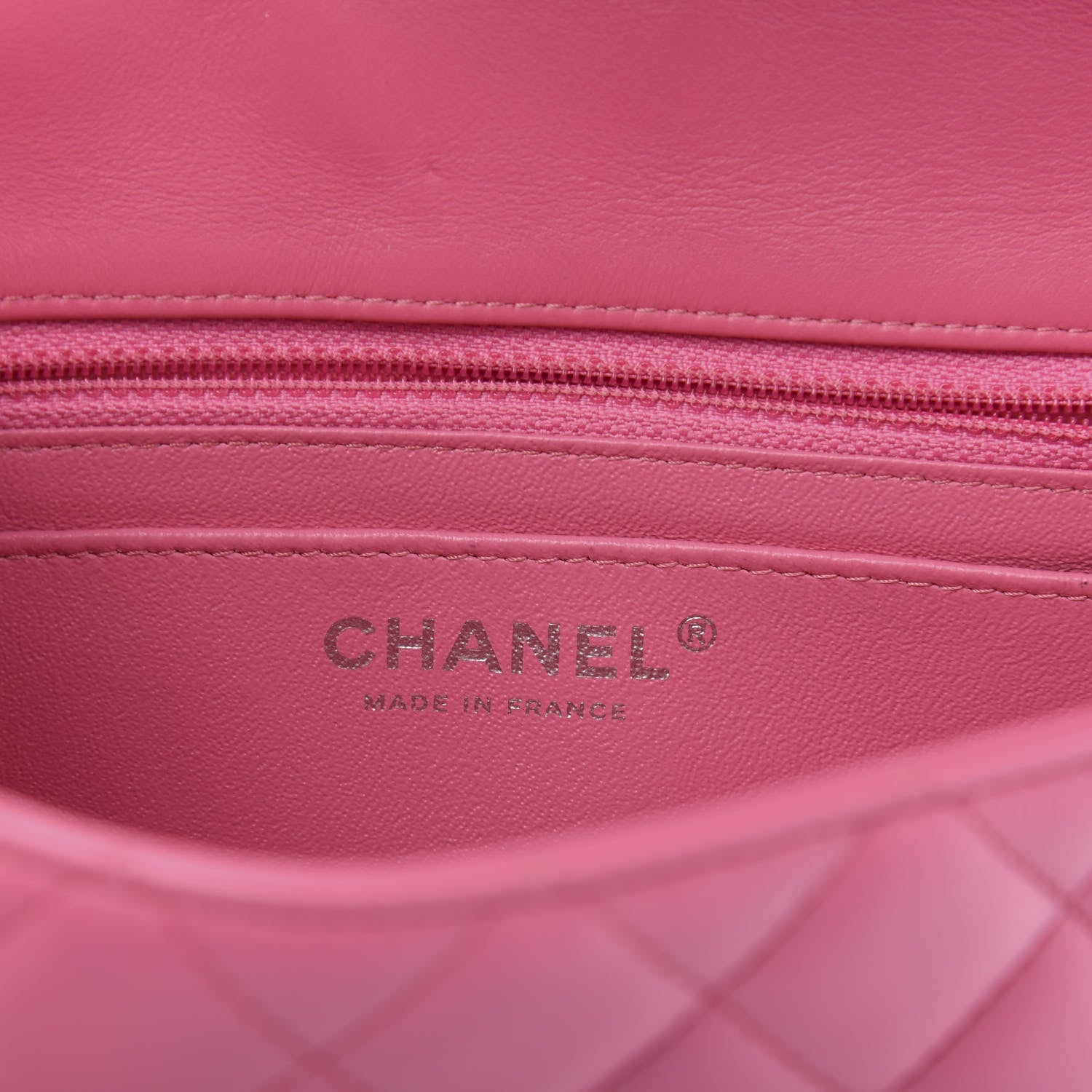 Chanel Lambskin Quilted Mini Rectangular Flap Dark Pink 6 of 12