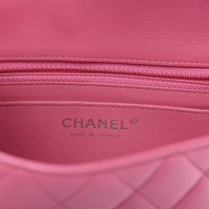 Chanel Lambskin Quilted Mini Rectangular Flap Dark Pink 6 of 12