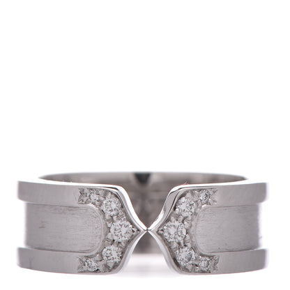 Cartier 18K White Gold Diamond 6.5mm Logo De Ring 48 4.5 1 of 5