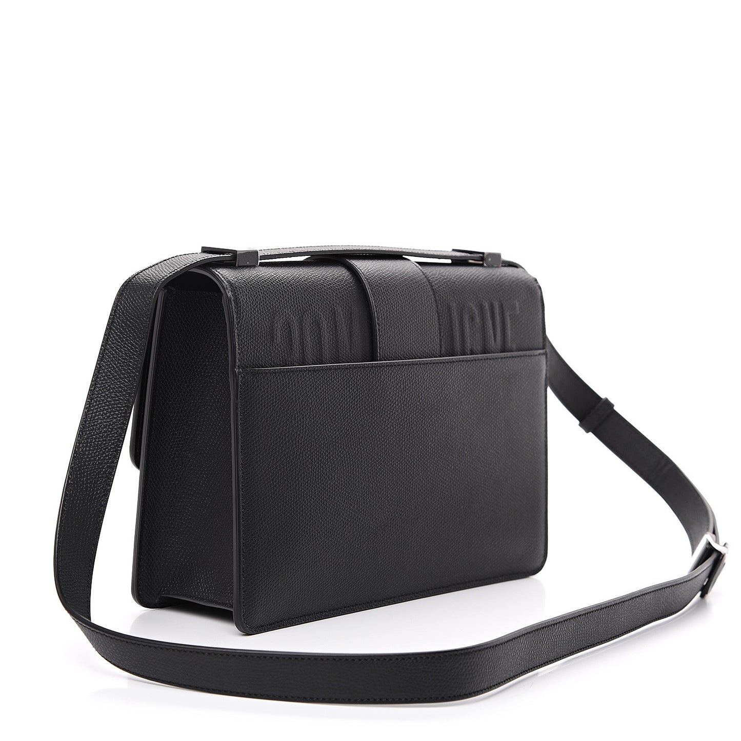 Ultra Matte Grained Calfskin 30 Montaigne Flap Bag Black