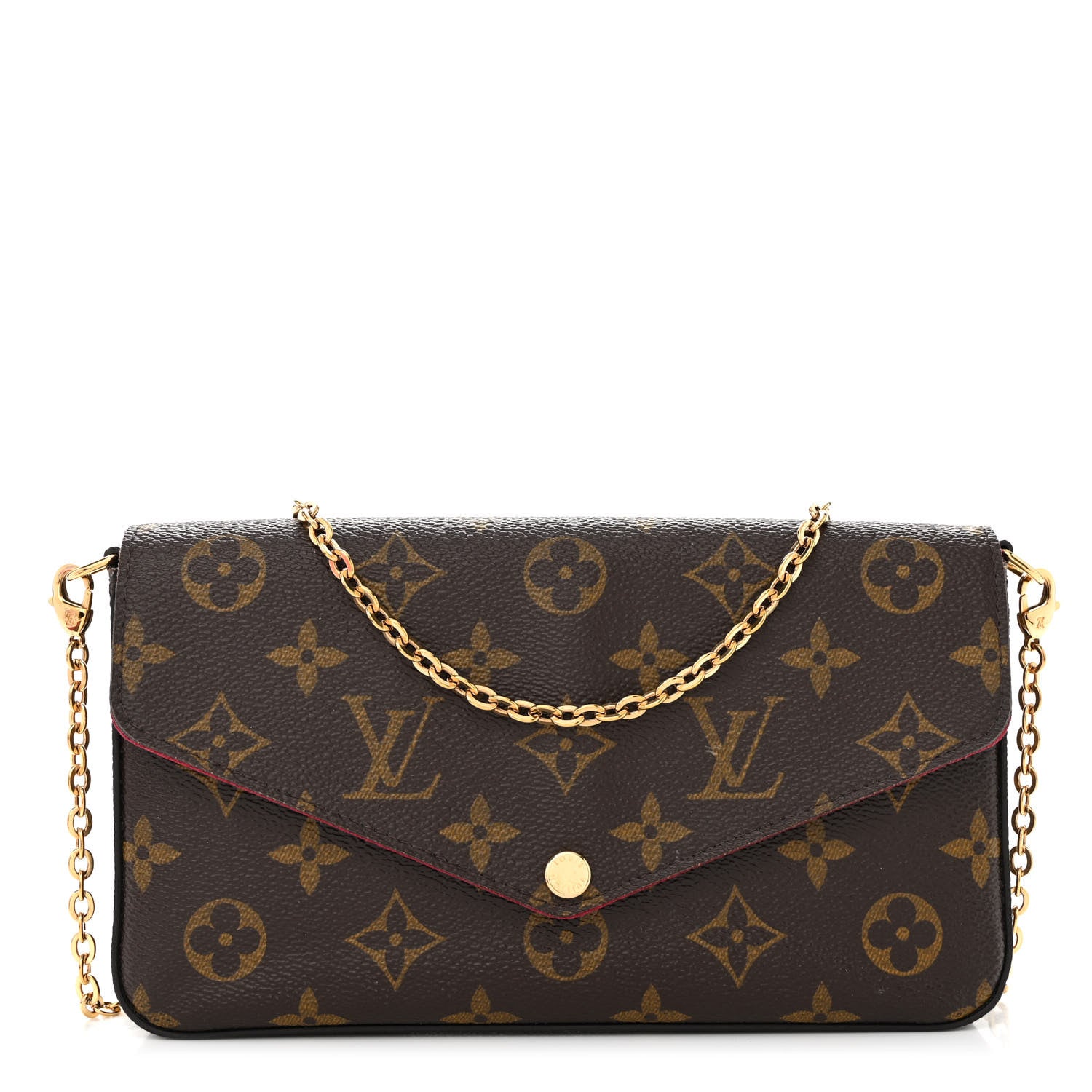 Louis Vuitton Monogram Pochette Felicie Chain Wallet Fuchsia 3 of 14