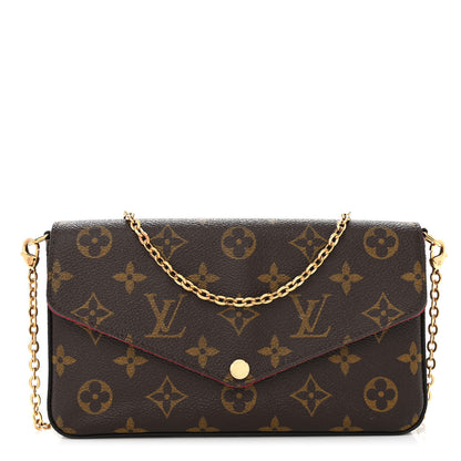 Louis Vuitton Monogram Pochette Felicie Chain Wallet Fuchsia 3 of 14