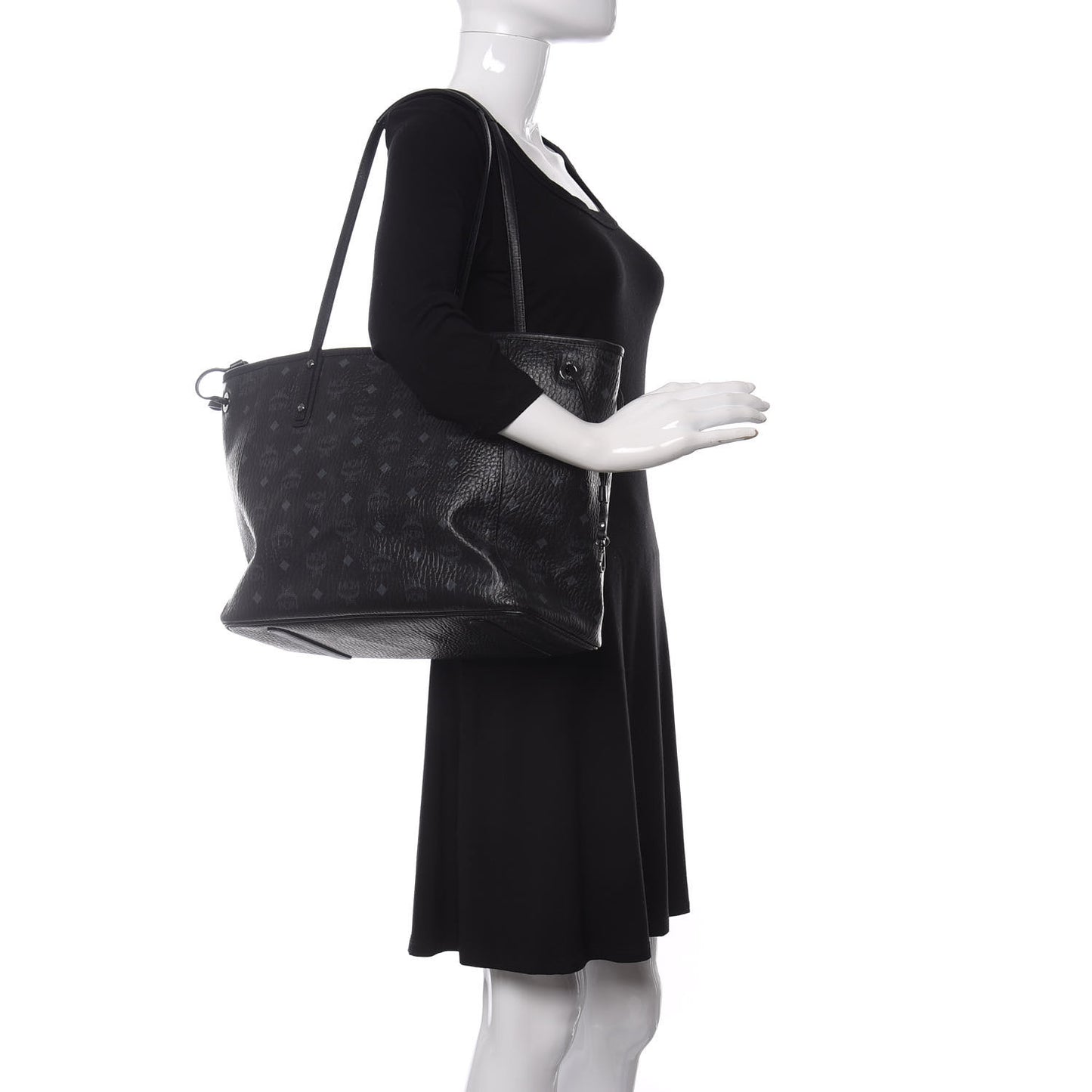 Metallic Galaxy Visetos Medium Project Reversible Shopper Tote Black Multicolor