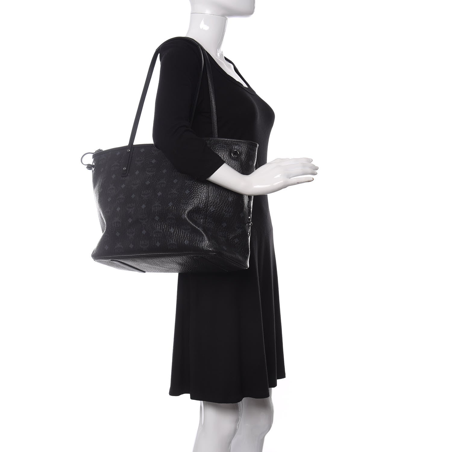 MCM Metallic Galaxy Visetos Medium Project Reversible Shopper Tote Black Multicolor 2 of 16