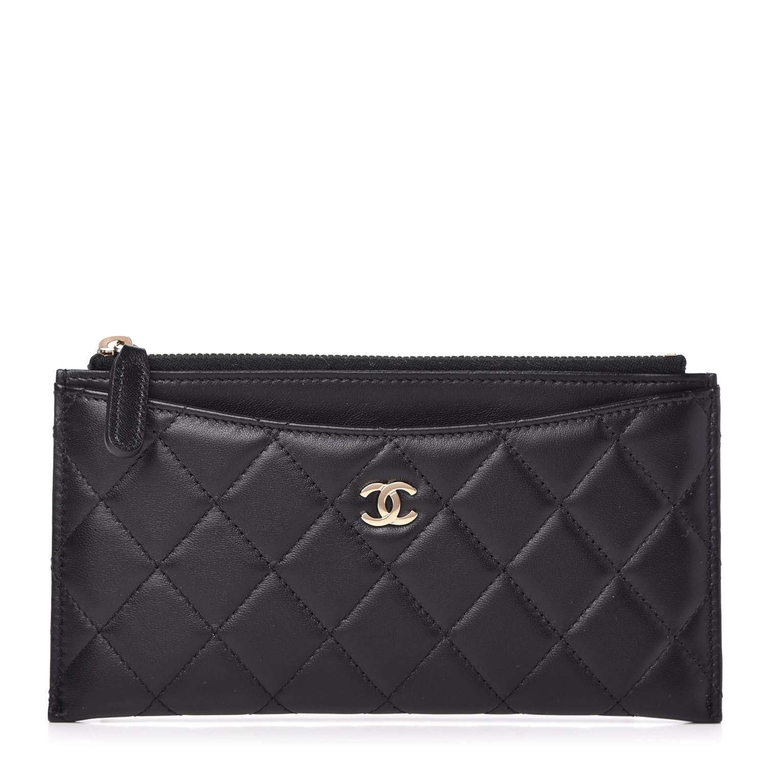 Chanel Lambskin Quilted Classic Zip Pouch Black 1 of 9