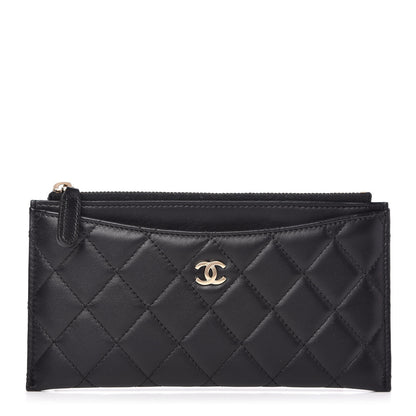 Chanel Lambskin Quilted Classic Zip Pouch Black 1 of 9