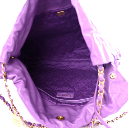 Chanel Shiny Calfskin Quilted Chanel 22 Purple 6 of 10