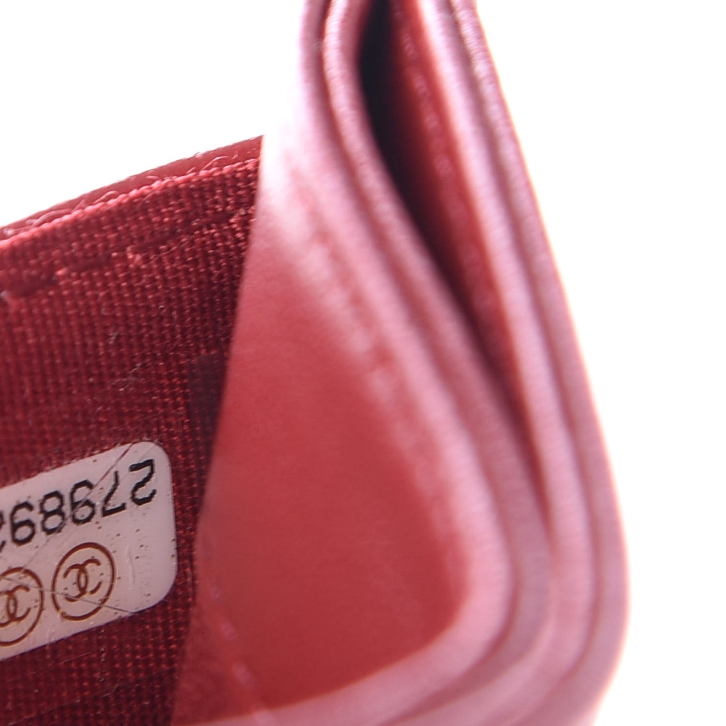 Lambskin Quilted Card Holder Red Multicolor