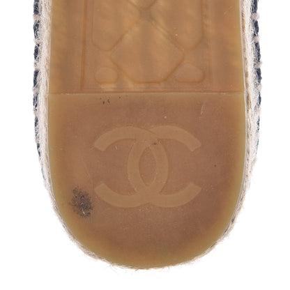 Chanel Denim Toile CC Espadrilles 35 Navy Black 8 of 12