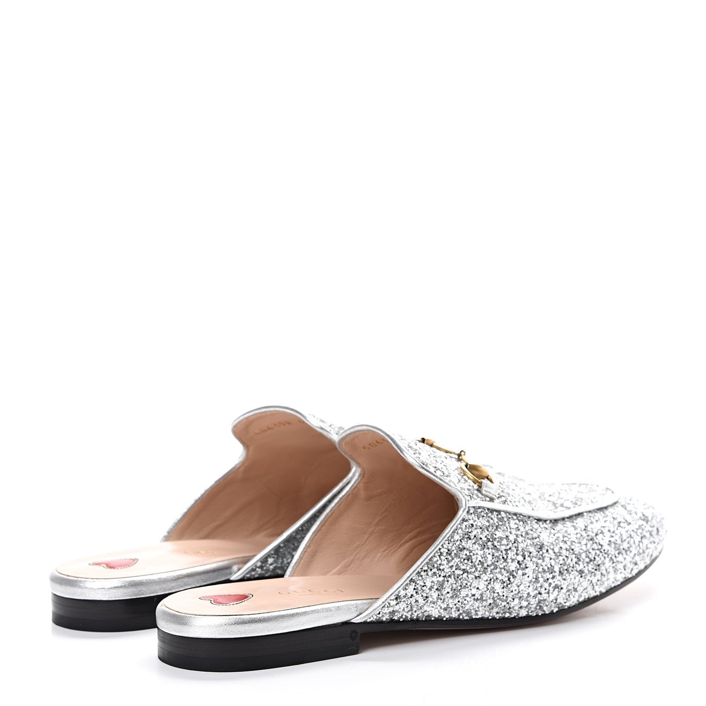 Glitter Womens Princetown Slippers 40 Silver