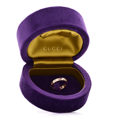Gucci 18K Rose Gold Diamond Icon Band Ring 58 8.25 7 of 7