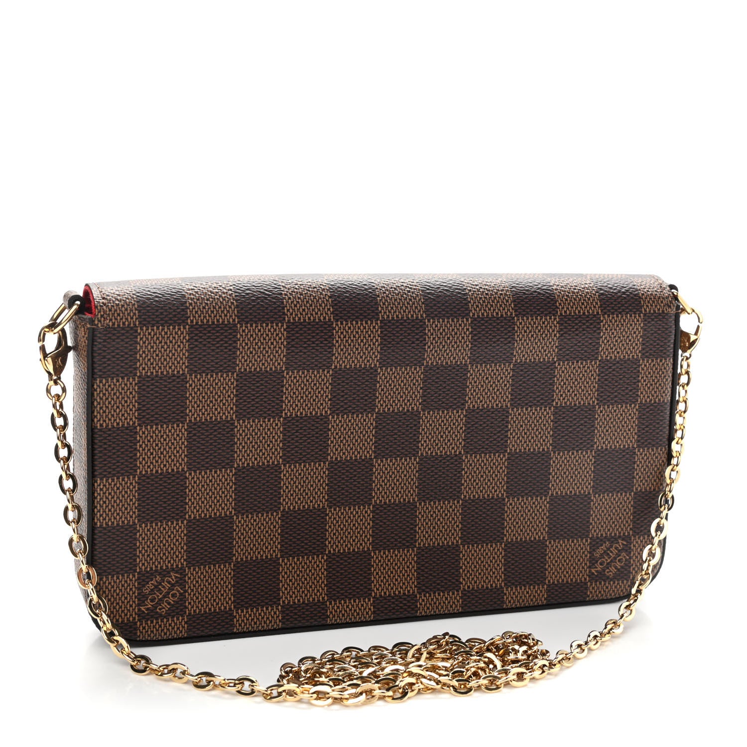 Louis Vuitton Damier Ebene Pochette Felicie Chain Wallet 4 of 10