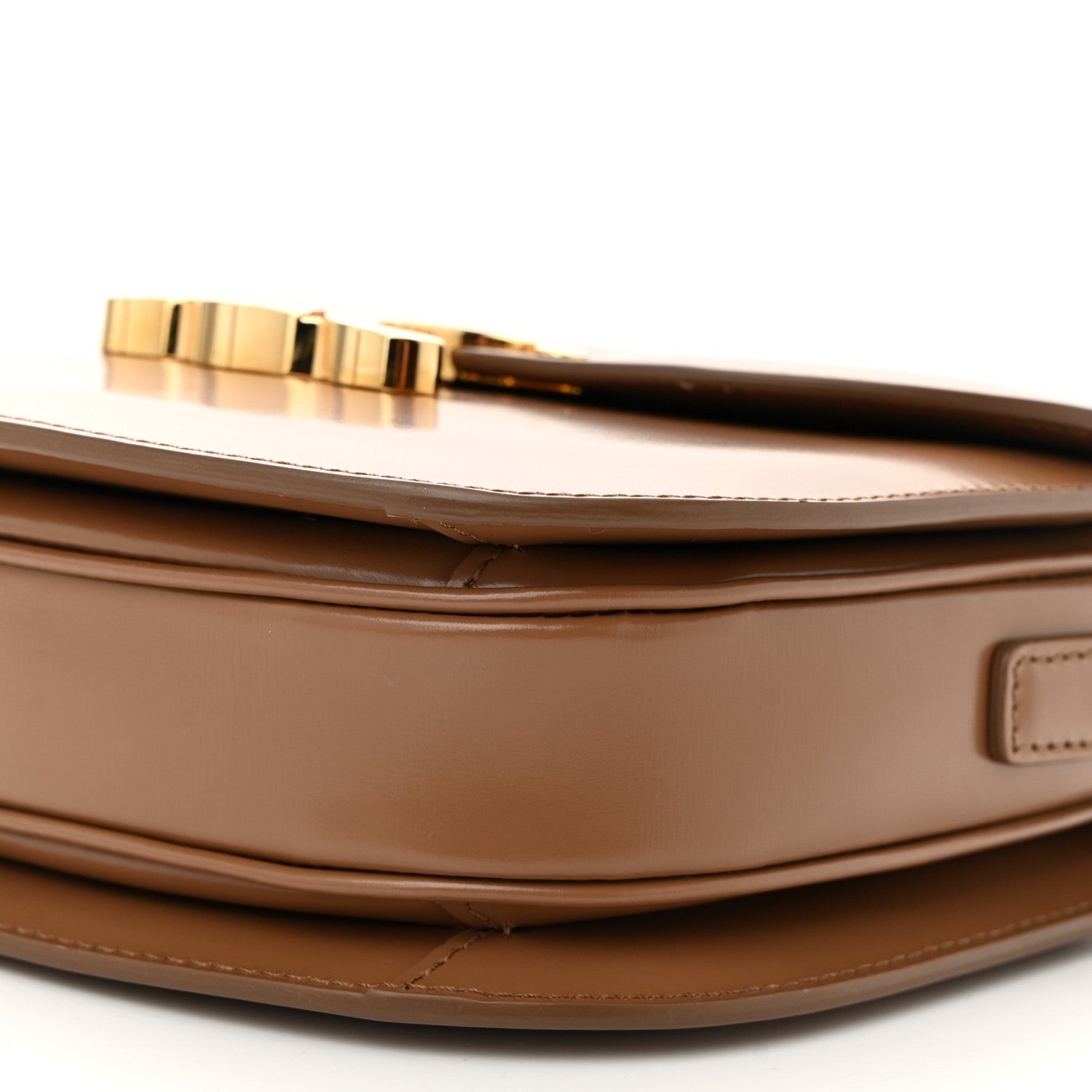Celine Shiny Calfskin Besace Clea Triomphe Bronze 10 of 10